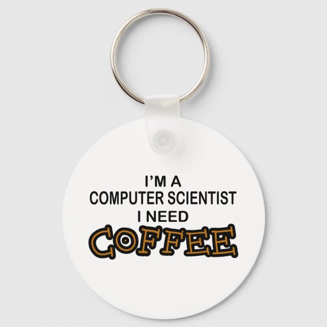 Kaffe - datorforskare nyckelring (Framsida)