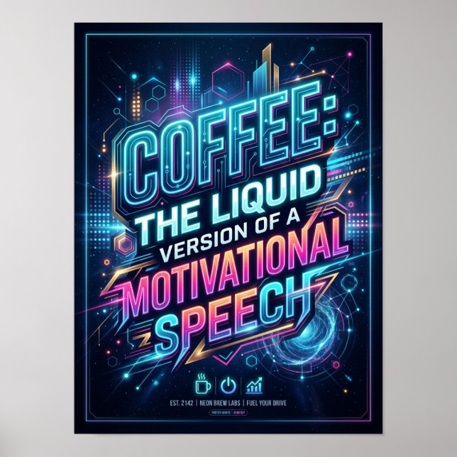 kaffe den flytande versionen av motiverande tal poster (Framsidan)
