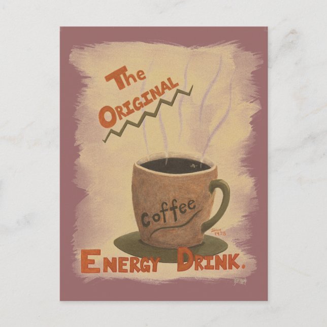 Kaffe - den original- energidrinken vykort (Framsida)