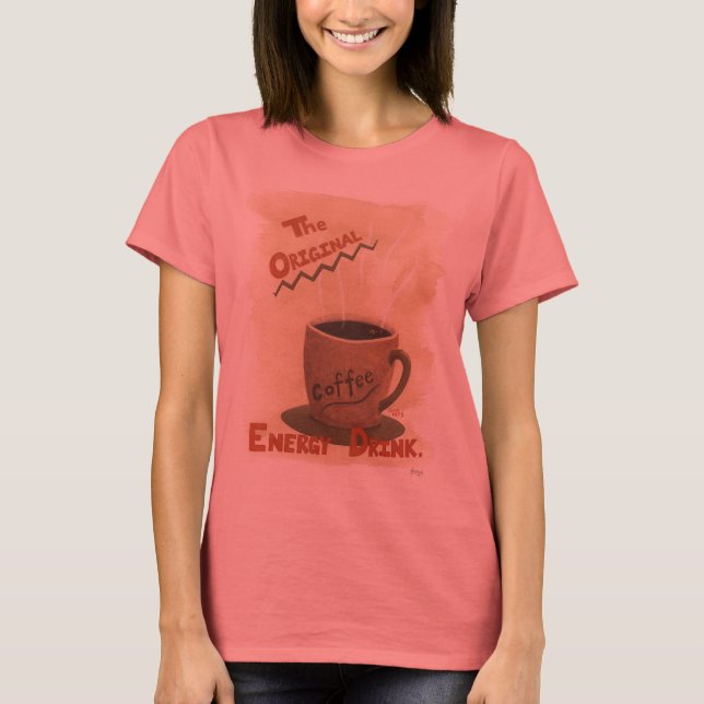 Kaffe - den ursprungliga energidrycken tee shirt (Framsida)