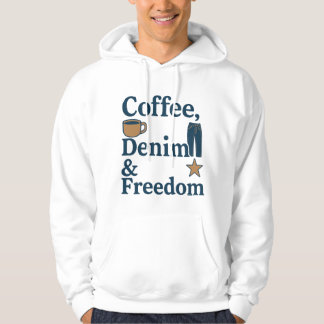 Kaffe, Denim & Freedom - vardaglig amerikansk kult Hoodie