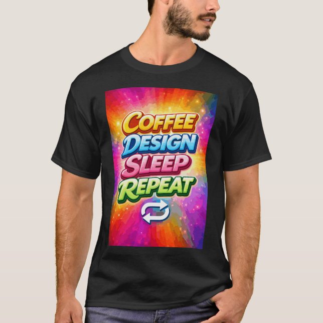 Kaffe Design Sova Upprepa T Shirt (Framsida)