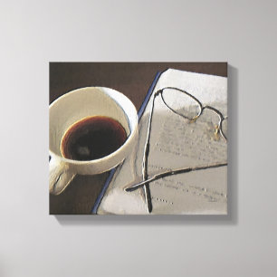 Kaffe-digital olja på Canvas