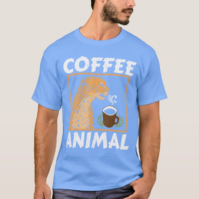 Kaffe Djur Gepard Vilda djur Kaffeinhalt vin T Shirt (Framsida)
