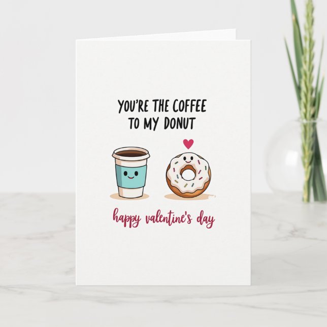 Kaffe Donut Älskare Alla hjärtans dag-kort Kort (Framsida)