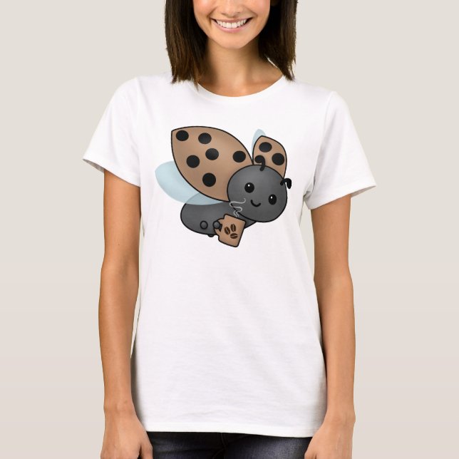 Kaffe Drinking Ladybug T-Shirt (Framsida)