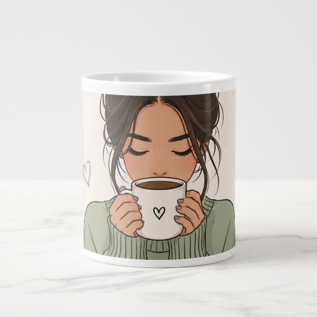 Kaffe Driver Mina Mål Söt Kaffe Mugg Design  Jumbo Mugg (Framsidan)