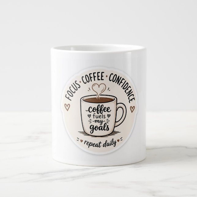 Kaffe Driver Mina Mål Söt Kaffe Mugg Design  Jumbo Mugg (Framsidan)