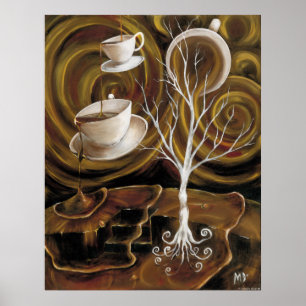 Kaffe drömm kanfas poster