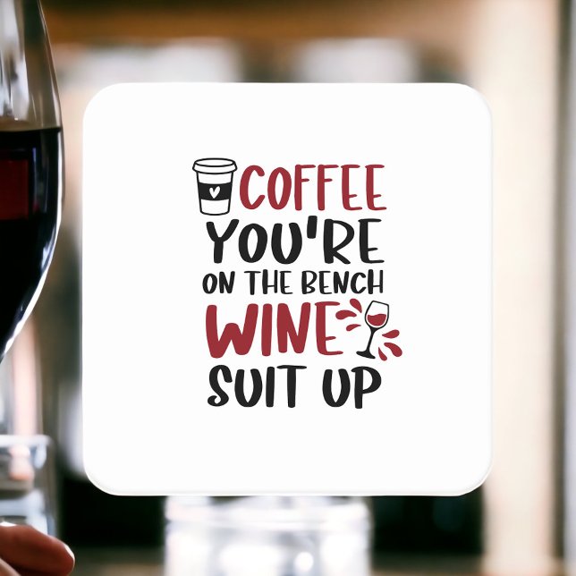 Kaffe Du är på Bench Vin Kostym Up Lusnyj Underlägg Papper Kvadrat (Skapare uppladdad)