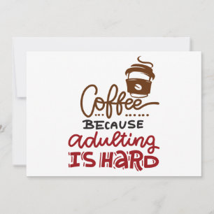 Kaffe eftersom det är svårt att äta kaffe julkort