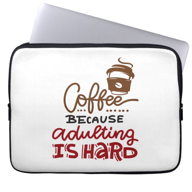 Kaffe eftersom det är svårt att äta kaffe laptop fodral (Framsidan)