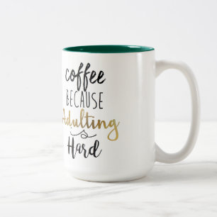 Kaffe eftersom det är svårt att äta kaffe Typogr Två-Tonad Mugg