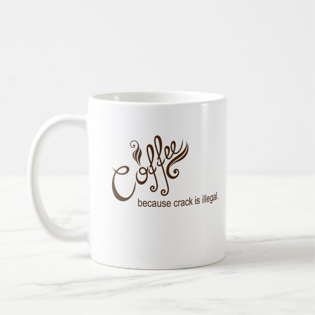 Kaffe eftersom sprickan är olaglig kaffemugg (Vänster)