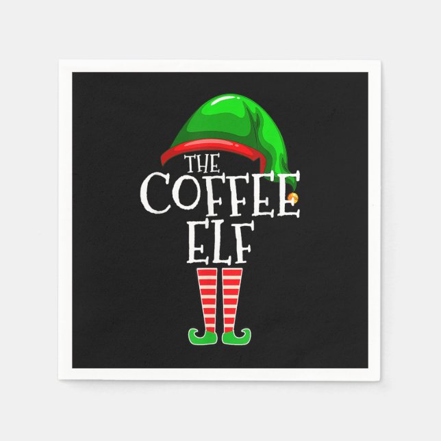 Kaffe Elf-Elf-familjens julhelg-Merry Christma Pappersservett (Framsidan)
