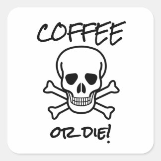 Kaffe eller kaffe fyrkantigt klistermärke