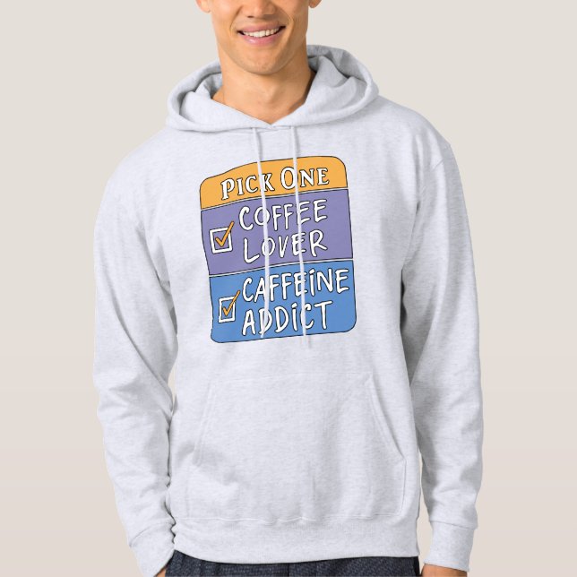 Kaffe eller koffein hoodie (Framsida)