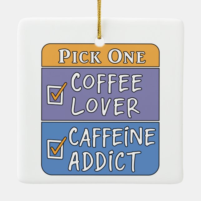 Kaffe eller koffein julgransprydnad keramik (Baksida)