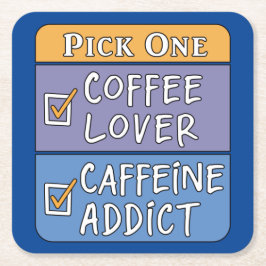 Kaffe eller koffein underlägg papper kvadrat