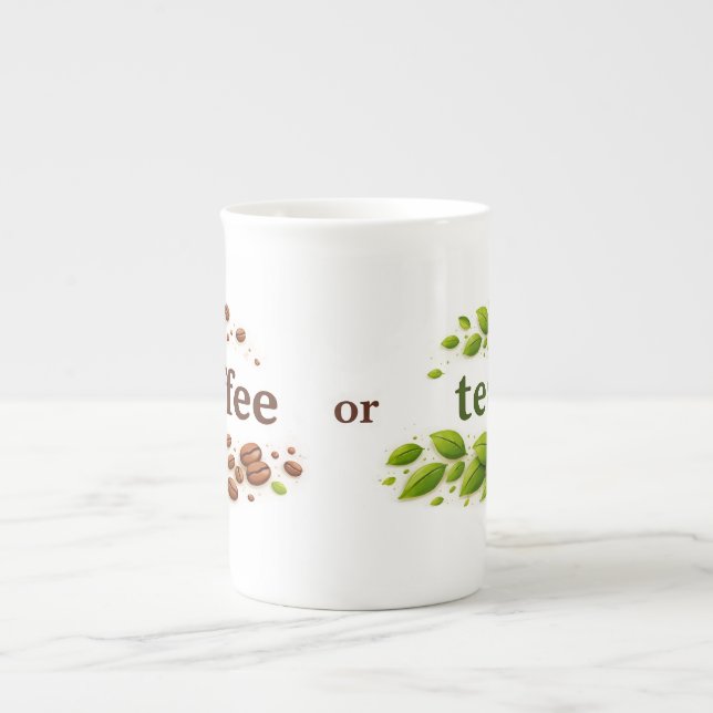 Kaffe eller te Vit benporcelain mugg Benporslin Mugg (Framsidan)