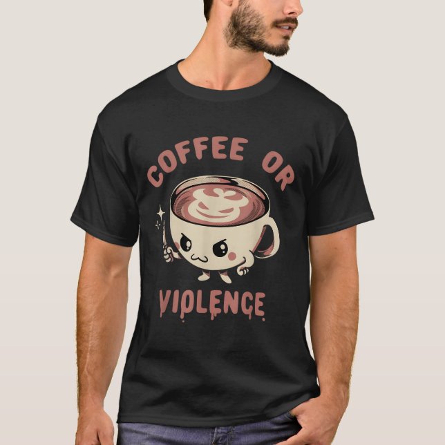 Kaffe- eller våldsoffertsoffert för nuffeindianutt t shirt (Framsida)