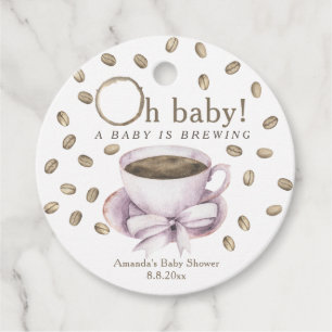 Kaffe En baby bryggs Baby shower Gåvor Etiketter