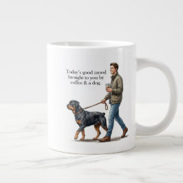 Kaffe & en Rottweiler Börjar Dagen Rätt Jumbo Mugg