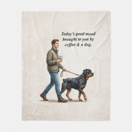 Kaffe & en Rottweiler gör idag bättre Fleecefilt