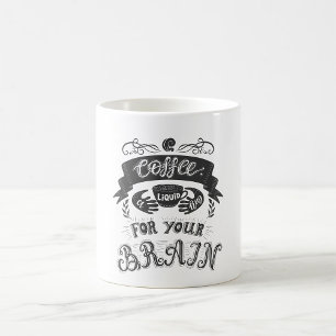 Kaffe en vätskeansamling för hjärnan kaffemugg