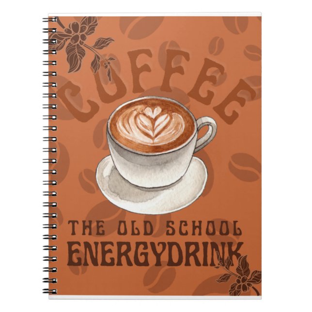 Kaffe | Energidryck i Old school Anteckningsbok (Framsidan)