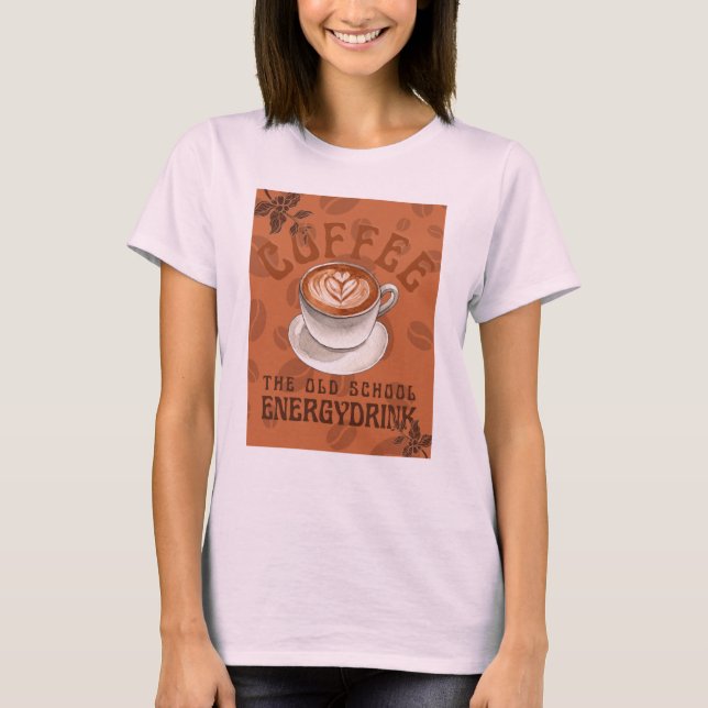 Kaffe | Energidryck i Old school T Shirt (Framsida)