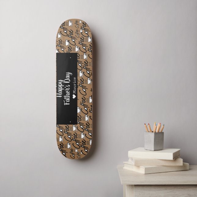 Kaffe Enkel Elegant Modern Fars dag Mini Skateboard Bräda 18,5 Cm (Väggkonst)