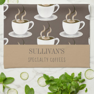 Kaffe   Espresso   Capuccino Mönster - Monogram Kökshandduk