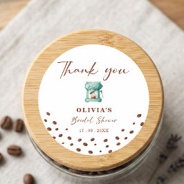 Kaffe Espresso Maskin Bröllopsfest Tack Runt Klistermärke