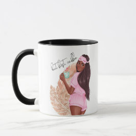 Kaffe Fals Glitter Tjej Rött Hår Brun Rosa   Mugg