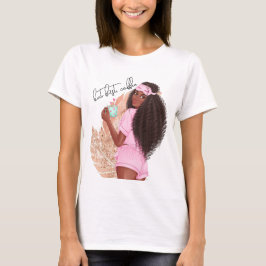 Kaffe Falskt Glitter Tjej Hår Rosapink   T Shirt