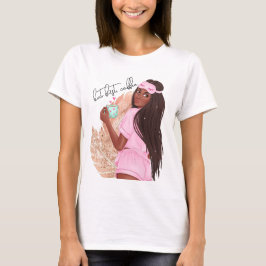 Kaffe Falskt Glitter Tjej Hår Roséguld Rosa   T Shirt