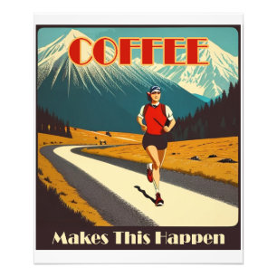 Kaffe Får Det Hända Löpning Fototryck