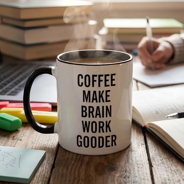 Kaffe Får Hjärnan Att Fungera Bättre Mugg (Skapare uppladdad)