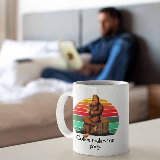 Kaffe Får Mig Att Bajsa Bigfoot Sasquatch Roligt Mugg (Skapare uppladdad)