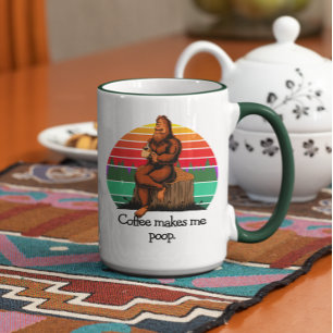 Kaffe Får Mig Att Skita Bigfoot Sasquatch Rolig 15 Mugg