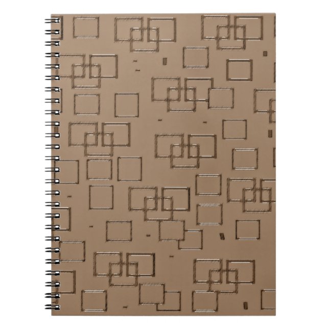 Kaffe Färgad Squares Mönster Anteckningsbok (Framsidan)