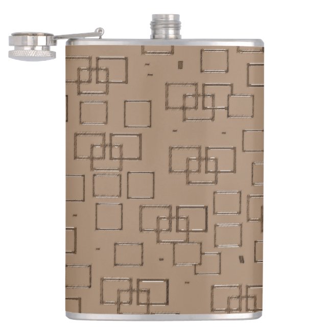 Kaffe Färgad Squares Mönster Fickplunta (Öppnad)