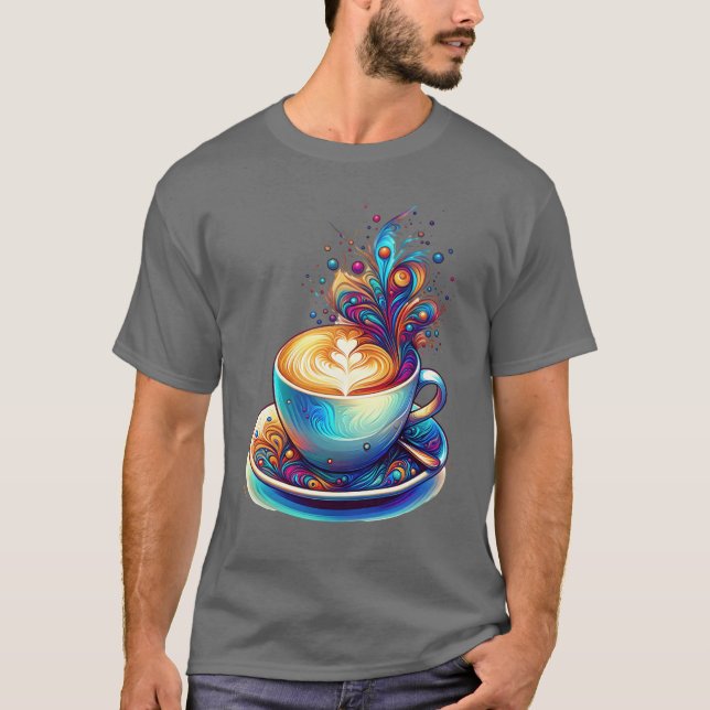 Kaffe Färgglatt present T Shirt (Framsida)