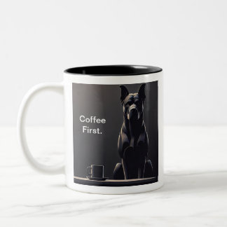 Kaffe First Black Hund Två-Tonad Mugg