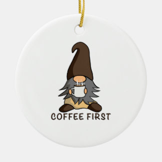 Kaffe First Magic Java Gnome Brown Garden Gnome Julgransprydnad Keramik