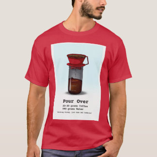 Kaffe-Flashcard Pour Over Blue T Shirt