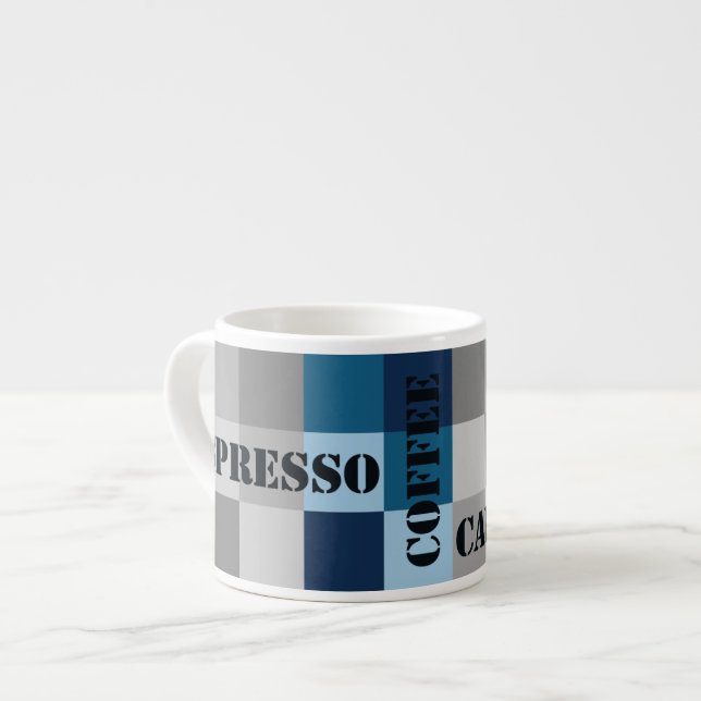 Kaffe för Aquariusvintageschackbräde Espressomugg (Framsida vänster)