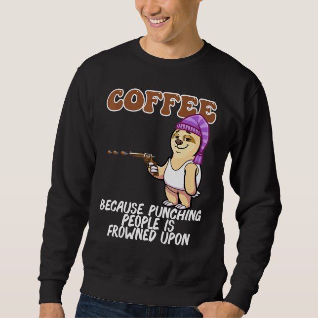 Kaffe för Caffeine Cappuccino Drinkers Lång Ärmad Tröja (Framsida)