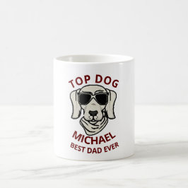 Kaffe för det anpassade namnet på övre Hund-Pappa- Kaffemugg